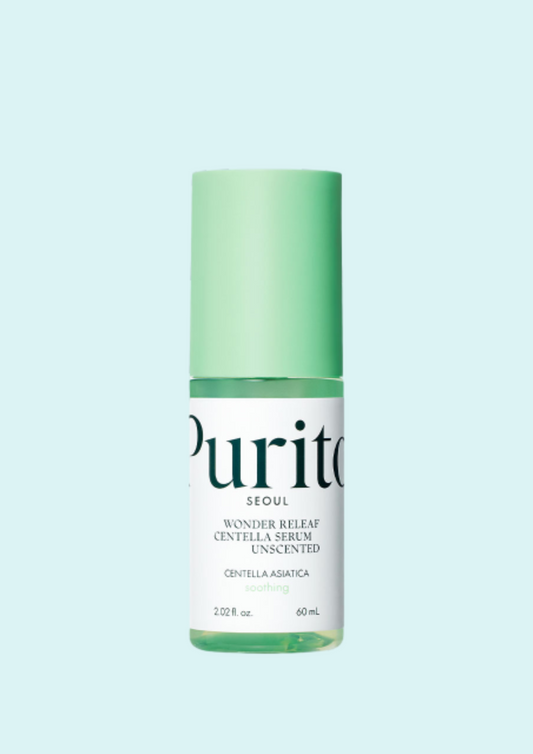 PURITO Wonder Releaf Centella Unscented Serumas Sudirgusiai Odai